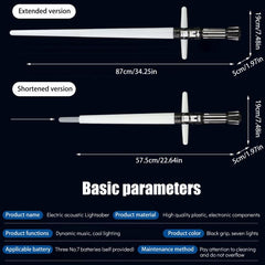2 Pcs Kids LED Light Sword 7 Colors Changeable Electronic Lights Sword