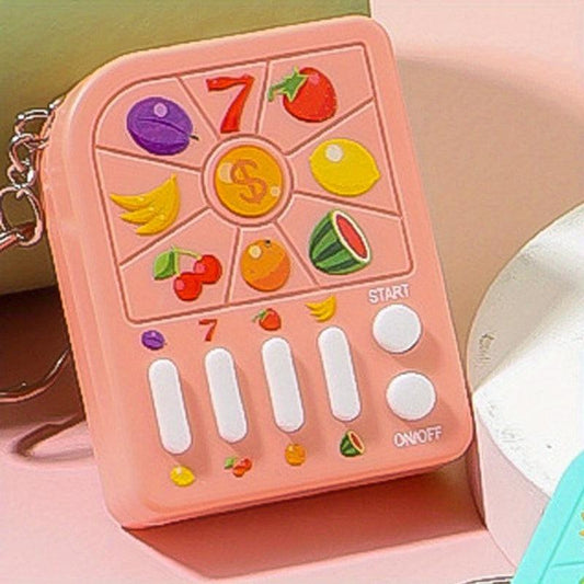 Mini Fruit Lottery Game Machine Keychain Puzzle Toy Educational Early Education