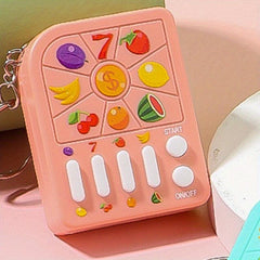 Mini Fruit Lottery Game Machine Keychain Puzzle Toy Educational Early Education