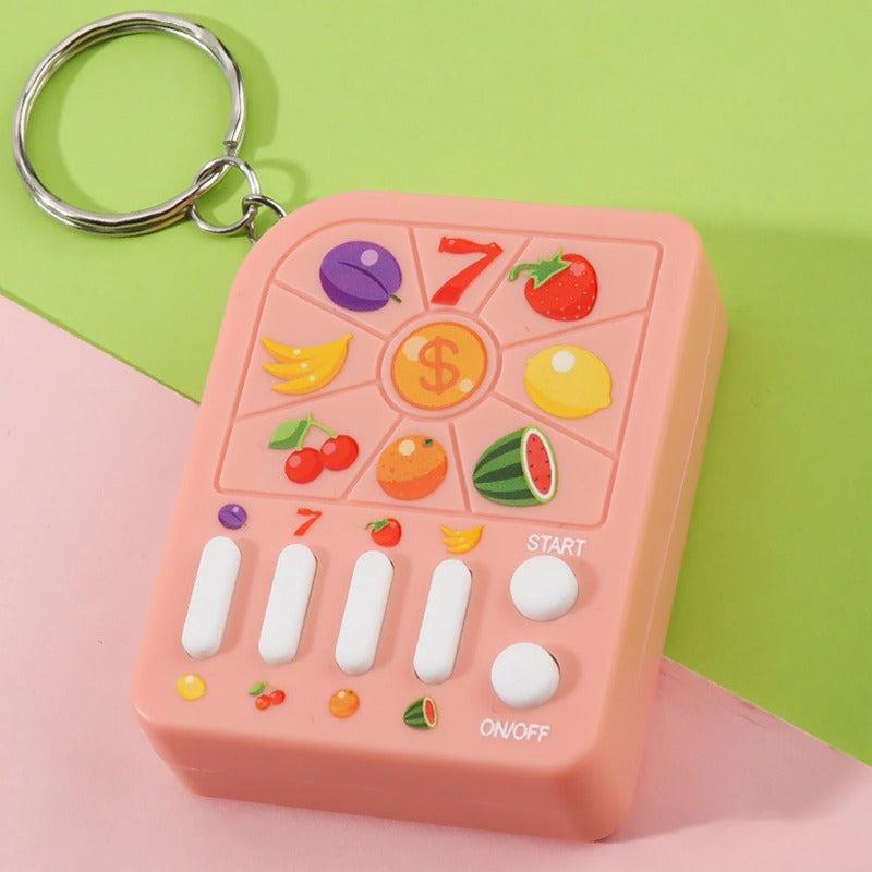 Mini Fruit Lottery Game Machine Keychain Puzzle Toy Educational Early Education
