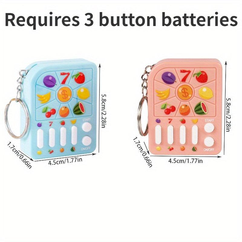 Mini Fruit Lottery Game Machine Keychain Puzzle Toy Educational Early Education
