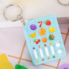 Mini Fruit Lottery Game Machine Keychain Puzzle Toy Educational Early Education