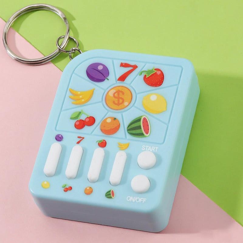 Mini Fruit Lottery Game Machine Keychain Puzzle Toy Educational Early Education
