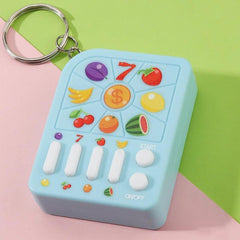 Mini Fruit Lottery Game Machine Keychain Puzzle Toy Educational Early Education