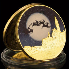 Christmas Decorations Santa Claus Wishing Coin Souvenirs