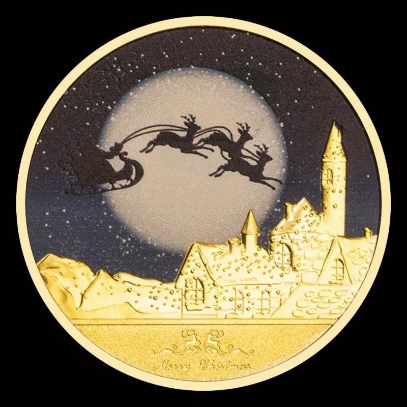 Christmas Decorations Santa Claus Wishing Coin Souvenirs