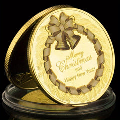 Christmas Decorations Santa Claus Wishing Coin Souvenirs