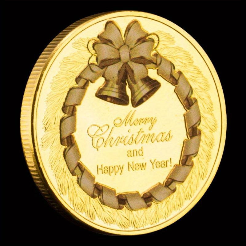 Christmas Decorations Santa Claus Wishing Coin Souvenirs