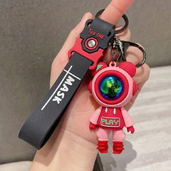 Cartoon Lightning Bear Keychain Astronaut Bear Doll Keychain Bag Pendant