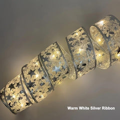 2M 20 LED Copper Wire Lights Ribbon Lights String Christmas Tree Props
