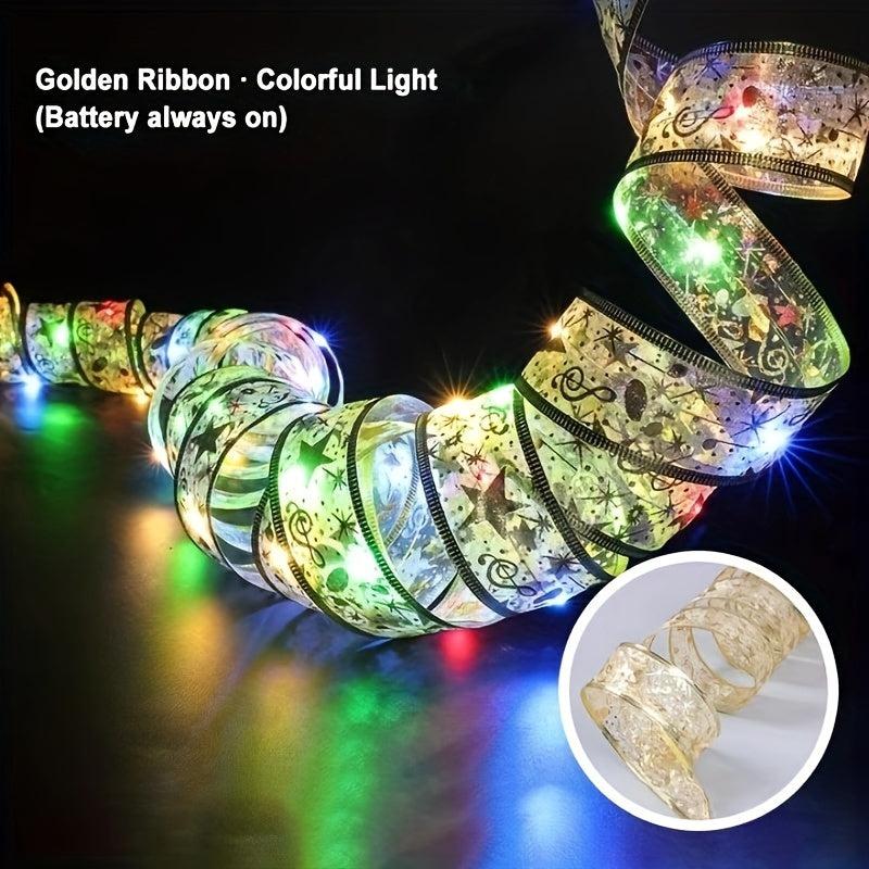 2M 20 LED Copper Wire Lights Ribbon Lights String Christmas Tree Props