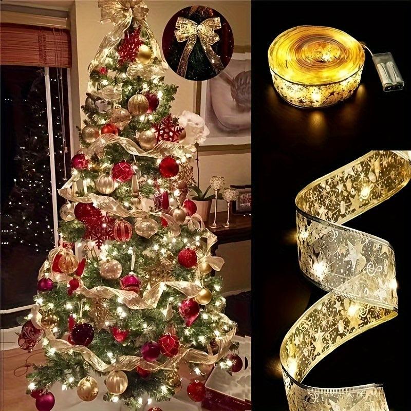 2M 20 LED Copper Wire Lights Ribbon Lights String Christmas Tree Props
