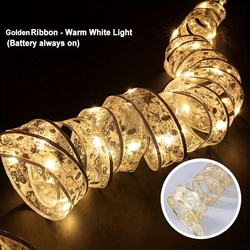 2M 20 LED Copper Wire Lights Ribbon Lights String Christmas Tree Props