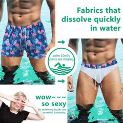 Funny Prank Swim Trunks - Quick Break in Water - Pool Party Jokes