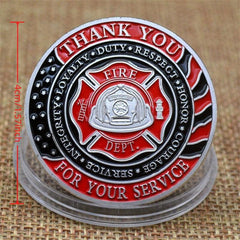 Firemen Challenge Coins Thank You For Your Service Gift Coin Collection