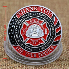 Firemen Challenge Coins Thank You For Your Service Gift Coin Collection