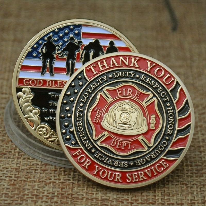 Firemen Challenge Coins Thank You For Your Service Gift Coin Collection