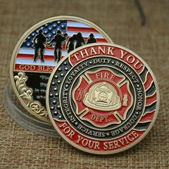 Firemen Challenge Coins Thank You For Your Service Gift Coin Collection