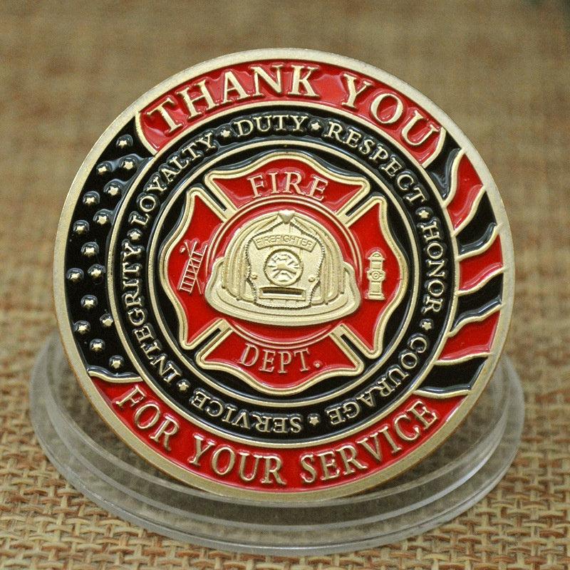 Firemen Challenge Coins Thank You For Your Service Gift Coin Collection