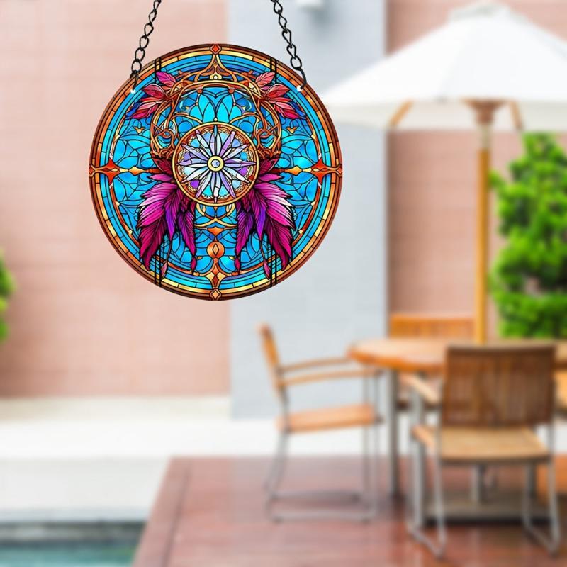 Double Side Wind Spinner Suncatcher Stained Acrylic Window Hangings