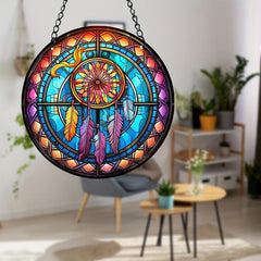 Double Side Wind Spinner Suncatcher Stained Acrylic Window Hangings