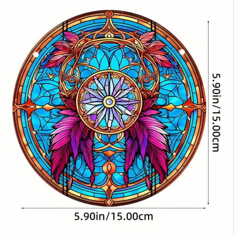 Double Side Wind Spinner Suncatcher Stained Acrylic Window Hangings