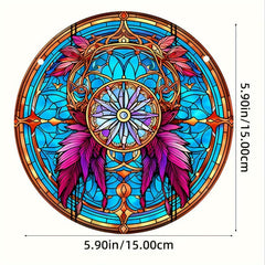 Double Side Wind Spinner Suncatcher Stained Acrylic Window Hangings