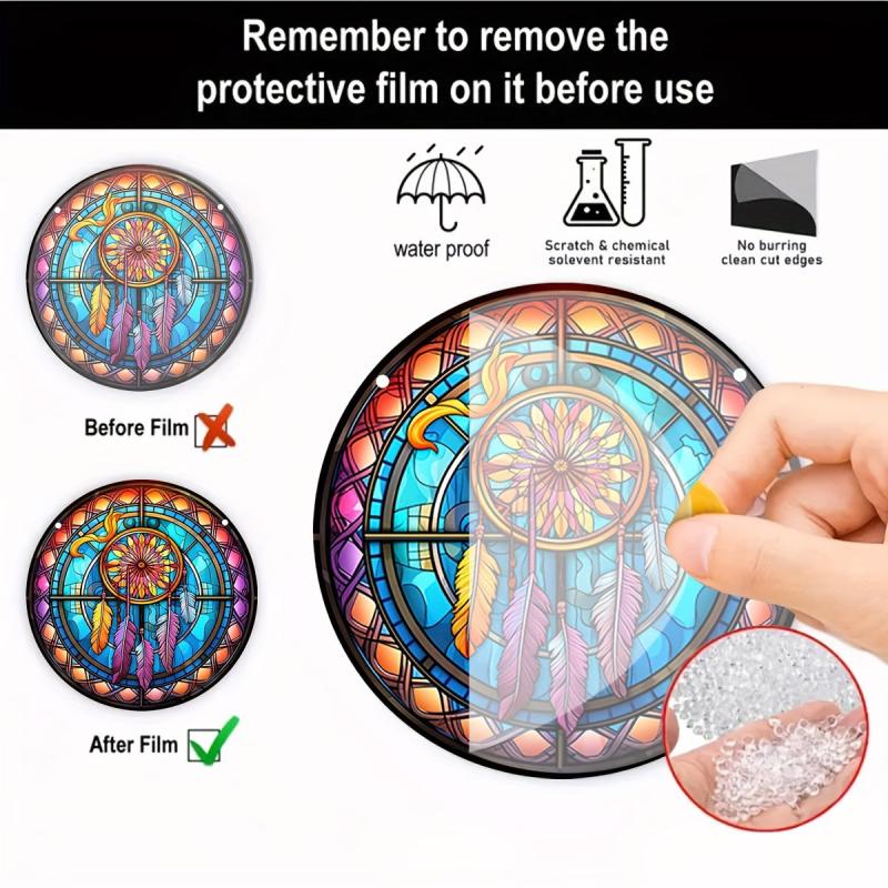Double Side Wind Spinner Suncatcher Stained Acrylic Window Hangings