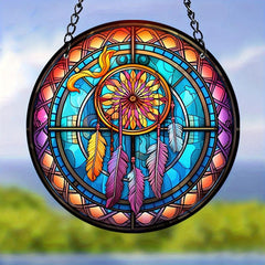 Double Side Wind Spinner Suncatcher Stained Acrylic Window Hangings