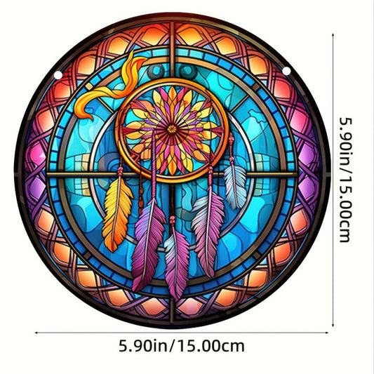 Double Side Wind Spinner Suncatcher Stained Acrylic Window Hangings
