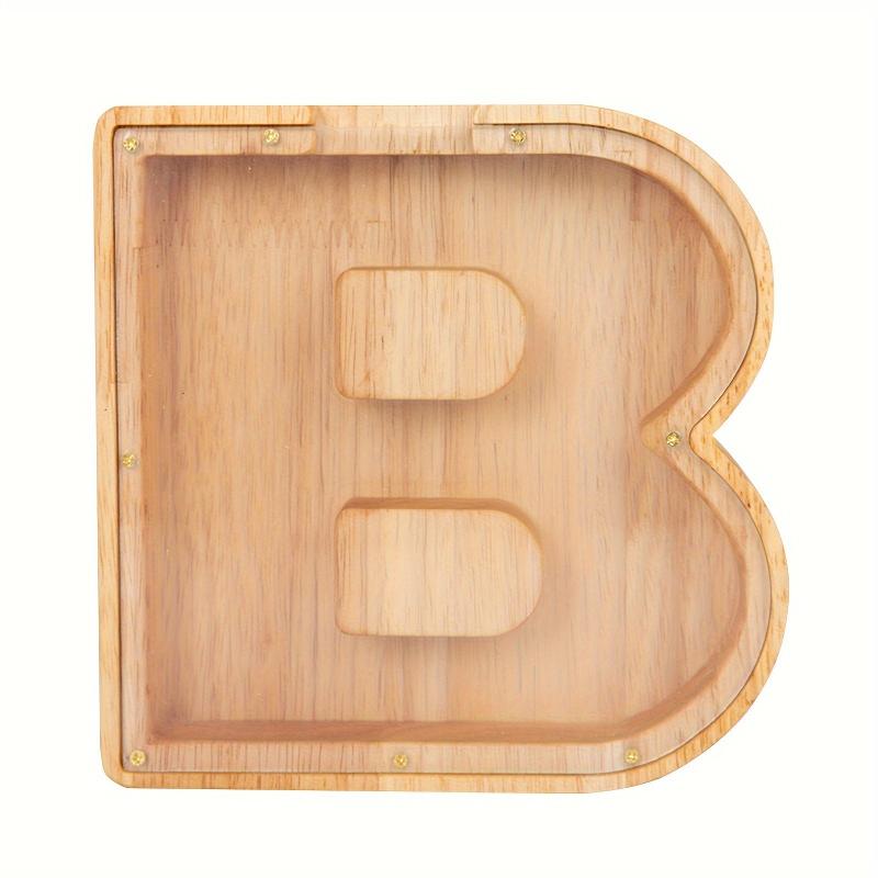 Wooden Alphabet Fun English Savings Jar Decoration Coin Storage