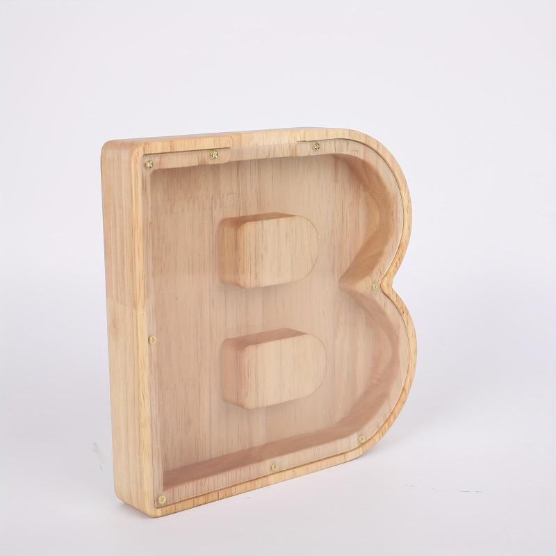 Wooden Alphabet Fun English Savings Jar Decoration Coin Storage