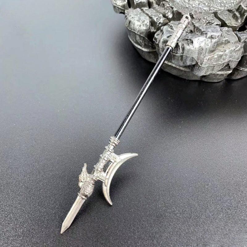 Ancient Cold Weapon Model Toy Three pointed Two blade Sword Alloy Ornament