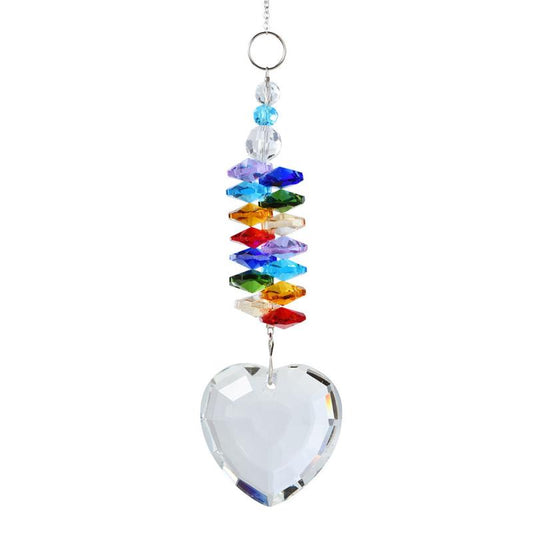 Rainbow Love Heart Ball Suncatcher Set
