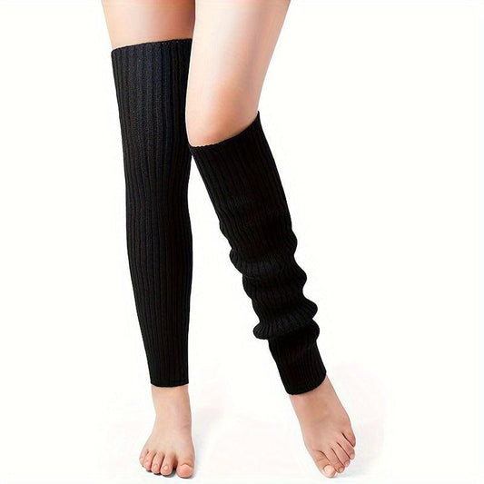 2 Pairs Women's Leg Warmers 80s Knitted Long Socks for Party Sports