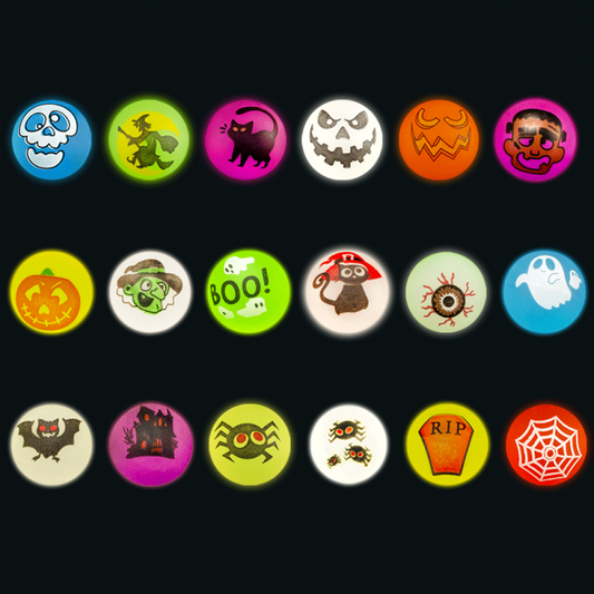 18pcs Halloween Glow In The Dark Bouncing Balls - Halloween Party Supplies