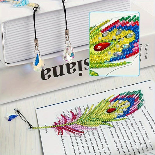 Adult Diamond Painting Bookmark Set DIY Diamond Art Feather Bookmark