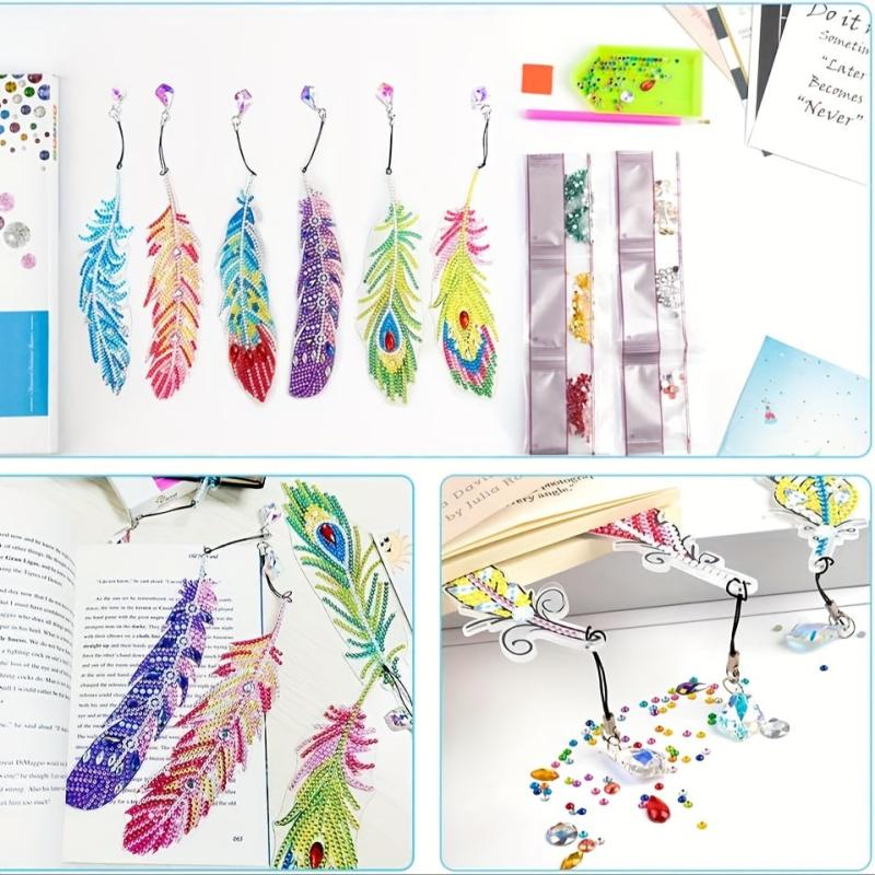 Adult Diamond Painting Bookmark Set DIY Diamond Art Feather Bookmark