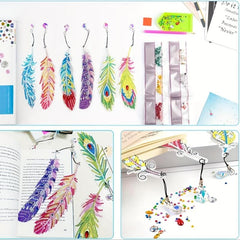 Adult Diamond Painting Bookmark Set DIY Diamond Art Feather Bookmark