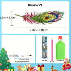 Adult Diamond Painting Bookmark Set DIY Diamond Art Feather Bookmark
