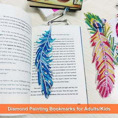 Adult Diamond Painting Bookmark Set DIY Diamond Art Feather Bookmark