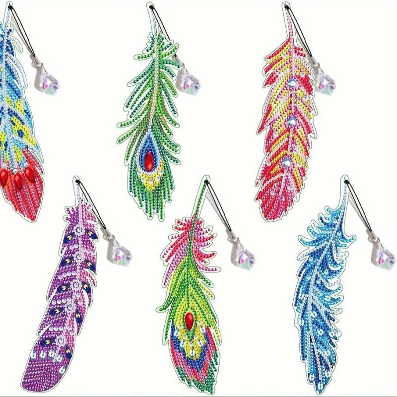 Adult Diamond Painting Bookmark Set DIY Diamond Art Feather Bookmark