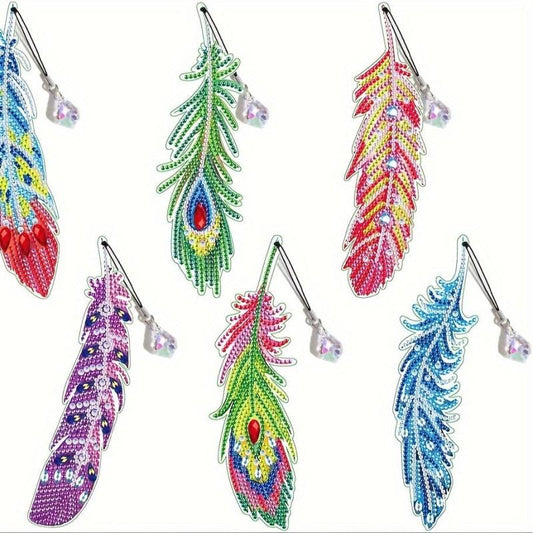 Adult Diamond Painting Bookmark Set DIY Diamond Art Feather Bookmark