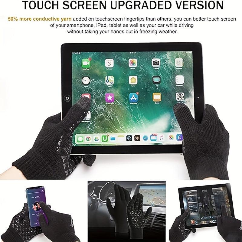 Winter Gloves Touch Screen Thermal Warm Knit Glove for Running Driving Hiking