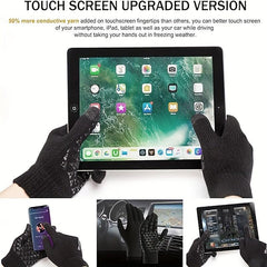 Winter Gloves Touch Screen Thermal Warm Knit Glove for Running Driving Hiking
