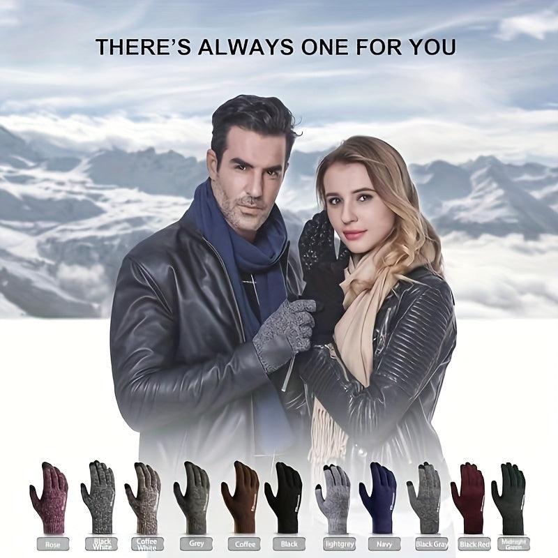 Winter Gloves Touch Screen Thermal Warm Knit Glove for Running Driving Hiking