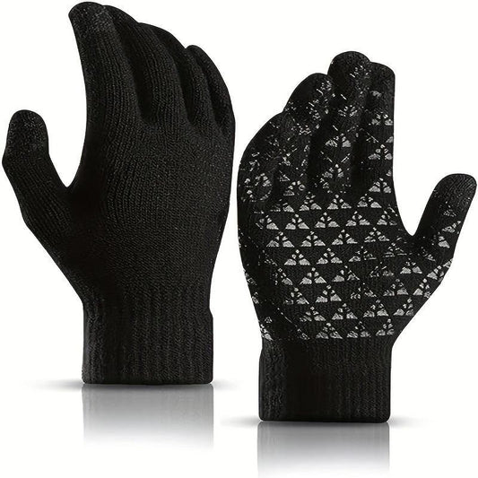 Winter Gloves Touch Screen Thermal Warm Knit Glove for Running Driving Hiking