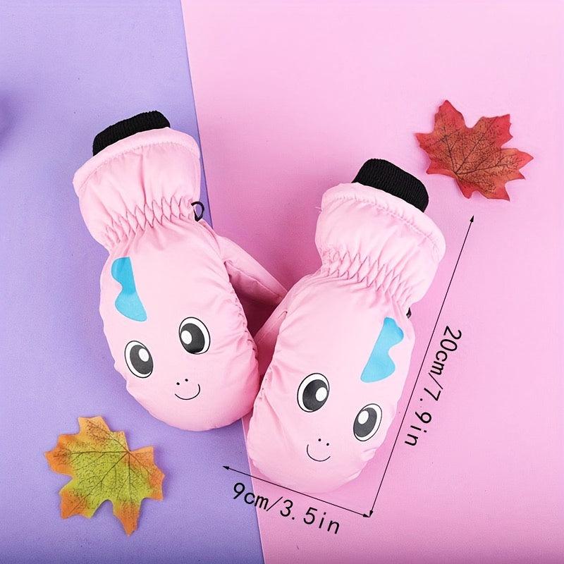 Kids Winter Snow Mittens Waterproof Warm Ski Gloves Unisex Cold Weather Gloves