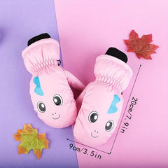 Kids Winter Snow Mittens Waterproof Warm Ski Gloves Unisex Cold Weather Gloves