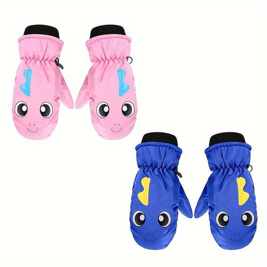 Kids Winter Snow Mittens Waterproof Warm Ski Gloves Unisex Cold Weather Gloves